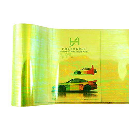 EBILUN Shiny Chameleon Car Light Sticker Smoke Fog Light Taillight Headlight Tint Vinyl Film Sheet Yellow 30x60cm