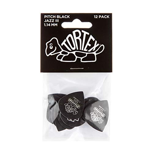 Dunlop 482P114 Médiators Tortex Pitch Black Jazz III 1,14mm sachet de 12 - Les Beatles, Paul McCartney, John Lennon, RIngo Starr, George Harrison Dunlop 482P114 Médiators Tortex Pitch Black Jazz III 1,14mm sachet de 12 – Image 5