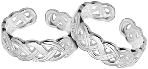 Parnika (Formerly MJ 925 Comfortable Band Design Toe Rings in Pure 92.5 Sterling Silver for Women | Chandi Bichiya | Bichhiya | Metti | (Criss Cross)