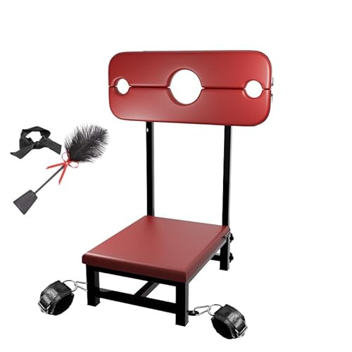 Bondage Chair with Collar Fetish BDSM Bouncing Mount Stool-Weightless Position Chair with Stainless Steel Elastic Chairs BDSM Novelty Toy for Adult Game Sweaters RH-1168