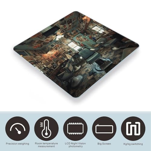 Báscula digital para baño con vidrio templado 26x26 cm miniatura 3