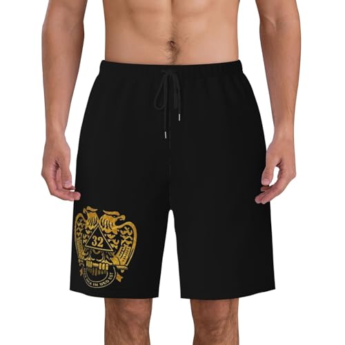 Masonic Series 32nd Degree Masonic Mens Swim Trunks Quick Dry Board Shorts 7" - Hawaii Beach Swimwear4
