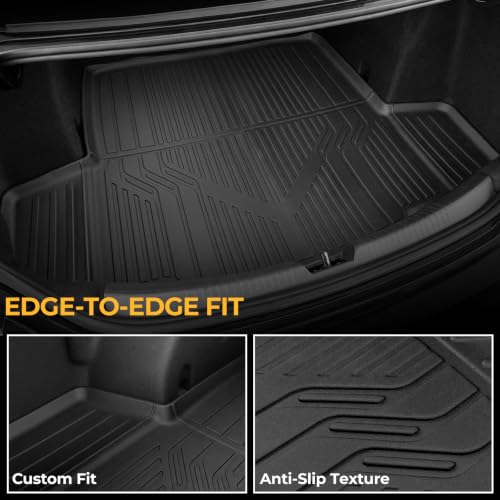 Image of Floor Mats for 2016-2025 Chevy Malibu Accessories | Full-Coverage Set with Cargo Liner, Odorless & Durable, All-Weather Protection, 3D Laser Fit, Easy to Spray Clean