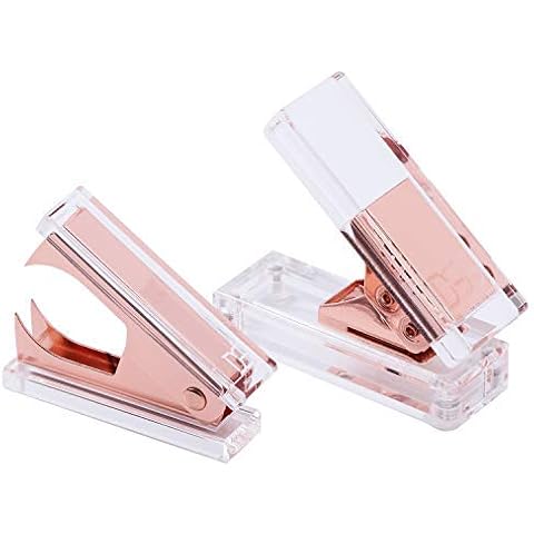 Rose Gold Acrylic Hole Punch and Staple Remover by DS DRAYMOND STORY - Desktop Stationery Series (Wedding Gift Ideas for Guests) Cover