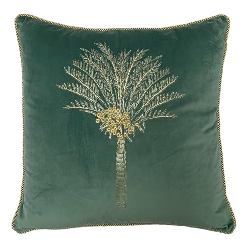 Coussin en velours brodé palmier du désert pour déco chic - 2