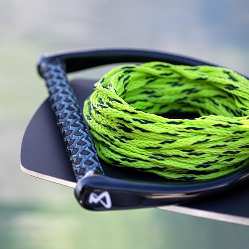 Foto von MESLE Wakeboard Leine ONE mit 15'' Griff, Länge 16,8 m - 18,3 m, Eva Soft Griff, schwimmend, Zug-Seil Wassersport Schleppleine Boot, mit Schwimmer, inkl. Rope Keeper