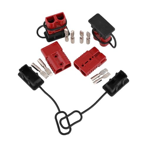 Tool Offroad 175A 4Pcs Battery Quick Connect/Disconnect, Winch Plug Connector with Plastic Cover for Car ATV Lifts Motors Trailer Towing Winch Quick Connect Systems, Red