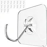 Latoxcaa Ganchos adhesivos grandes extrafuertes para colgar, resistentes al agua, 10 kg (máximo), ganchos adhesivos transparentes y extraíbles, resistentes al agua y a la corrosión, 20 unidades