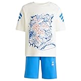 adidas Unisex Kids MARVEL AVENGERS T-SHIRT SET, off white/ray blue, 6-7 Years