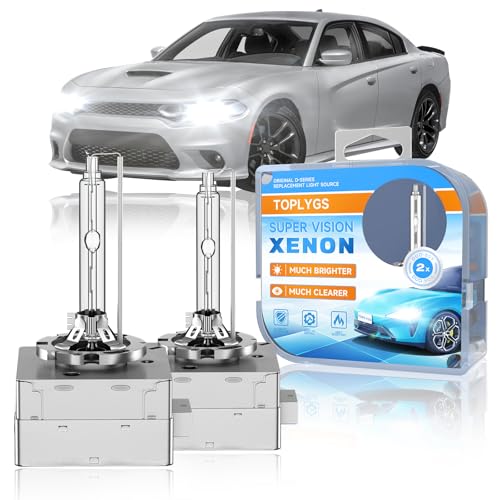 Image of 6000K D3S Xenon Headlight Bulb Fit for Dodge Charger Challenger | OEM High Low Beam Xenon Light Fit for Dodge Charger 2011-2020 Challenger 2015-2021, 400% Brighter Long Lifespan, Pack 2