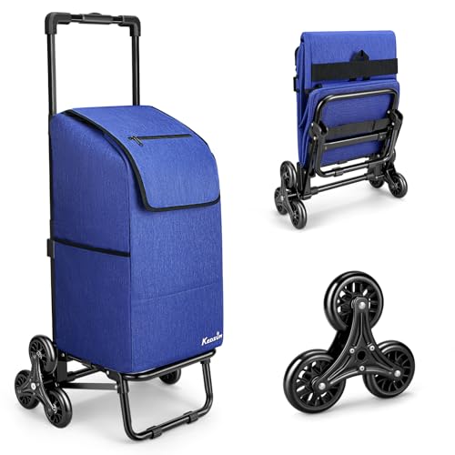 KEDSUM 2 in 1 Stair Climbing Cart, 60L/300LBS Grocery Cart