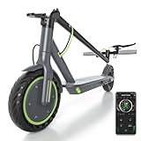 Electric Scooter - 8.5' Solid Tires, 350W Motor, Up to 19 MPH and 19 Miles Long-Range Commuting Foldable Scooter for Adults with Dual Braking System and Smart App
