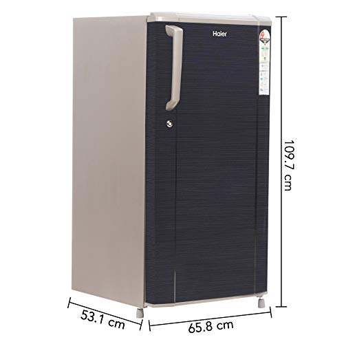 Image of Haier 181 L 2 Star Direct Cool Single Door Refrigerator Appliance (HED-1812BKS-E, Black Brushline, 2022 Model)
