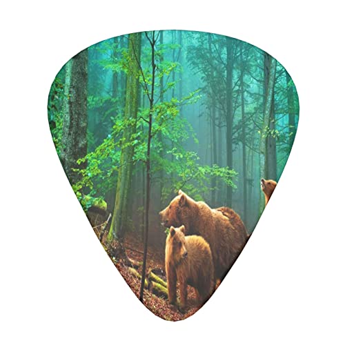 Wild Life Bear in Forest Lot de 12 médiators pour guitare basse électrique acoustique Motif animaux mignons - Les Beatles, Paul McCartney, John Lennon, RIngo Starr, George Harrison Wild Life Bear in Forest Lot de 12 médiators pour guitare basse électrique acoustique Motif animaux mignons