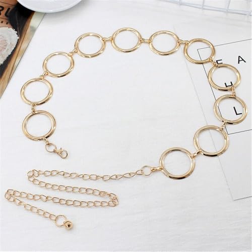 Women Female Long Tassel Big Ring Metal Chain Belt Waist Belts Round Alloy Belt Waistband(silver)3