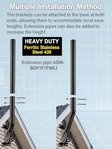 Image of Heavy Duty Antenna Mount, 1-Pack 13 in Three-Screw Locking Pivot J-Pole for Wall, Eave or Roof, 1.38 in OD, for Wireless Bridge Point to Poont AP Access Point CPE Extender Repeater Starlink