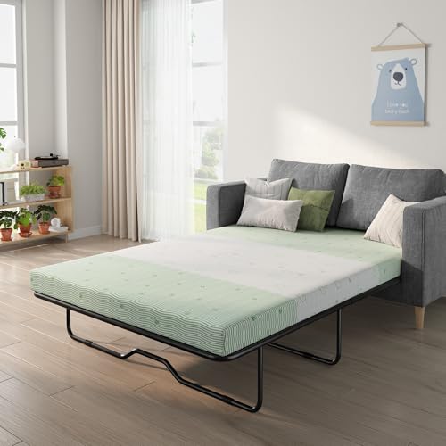 Schow Life 4 inch Full Size Sleeper Sofa Mattress,Gel Memory Foam Replacement with Breathable...