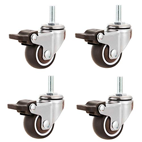 Roulettes pour chaise de bureau anti-rayure pivotant sans frein