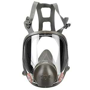 3M Safety 142-6900 Safety Reusable Full Face Mask Respirator, Dark Grey, Large