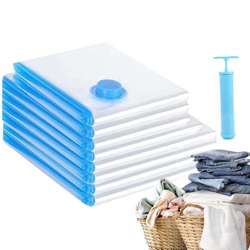de vacío para viajes, organizador de ropa de 8 piezas, de sellado al vacío – para estudiantes, viajeros, inquilinos, dueños de casa, manta, jersey, edredón para apartamentos o dormitorios