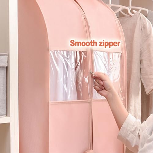 Storage Bags for Clothes,Suit Bags for Closet Storage Moth Proof with Zipper Transparent Window Garment Rack Cover for Clothes, Coats, Jackets, Shirts3