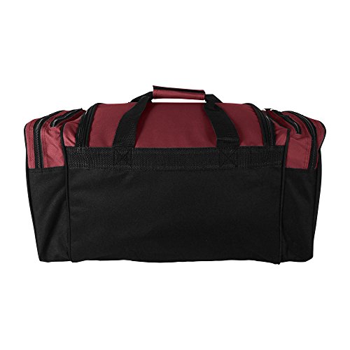 Image of Dalix 20 Inch Sports Duffle Bag with Mesh and Valuables Pockets, Maroon