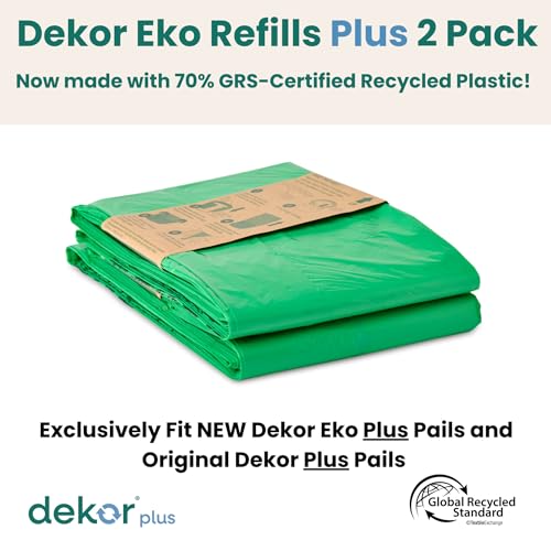 Image of Diaper Dekor PLUS Diaper Pail Refills, Unscented, Exclusive End-of-Liner Marking, Thick, Quick & Easy to Replace | Most Economical Refill System | for Original and Eko Style Pails 1 Count (Pack of 24)
