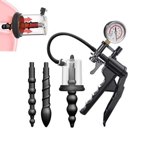 LZYLWC 3 Stück Anal Pumpe Vakuum Pussy Pump Analpumpe Silikon Buttplug Prostata Massaager Klitoris Stimulator Anus Dilatator SM Extrem Sexspielzeug für Frauen Männer(B3)