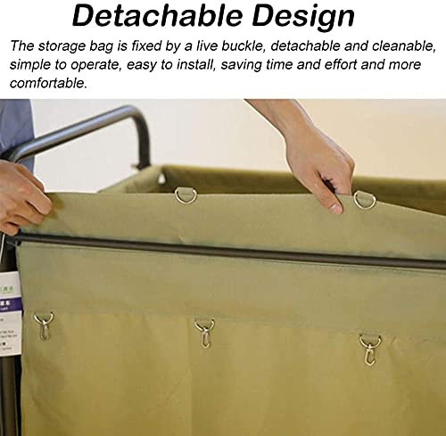 Carrello portabiancheria mobile in acciaio inox con borse rimovibili e 4 ruote, ideale per hotel, lavanderia e uso domestico
