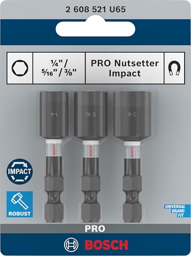 Bosch Pack 3 Douilles Impact 14 516 38 x 50 mm PRO Nutsetter - vue 4