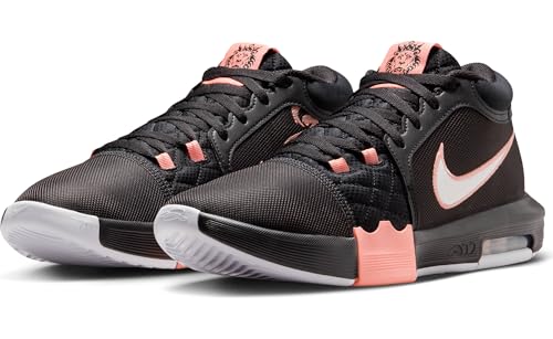 Image of Nike Lebron Witness VIII Basketball Shoes (HQ2139-001, Black /Apricot Agate /White) Size 5.5