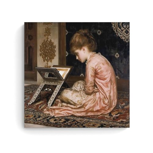 Toile A Young Girl Reading de Frederic Leighton 70x70 cm