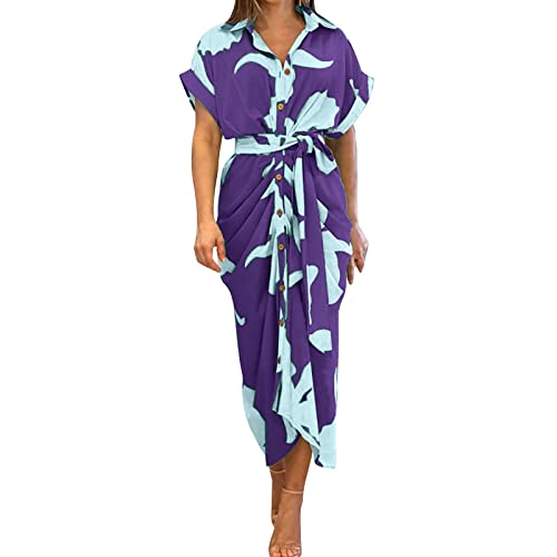 Robe chemise imprimé floral taille haute pour affiner la silhouette