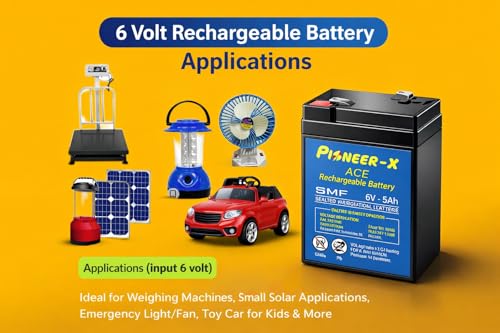 Image of PX ACE 6 Volt 5 Ampere Rechargeable AGM-SMF Battery, Calcium Inside for Long Life, 6V 5 Ah
