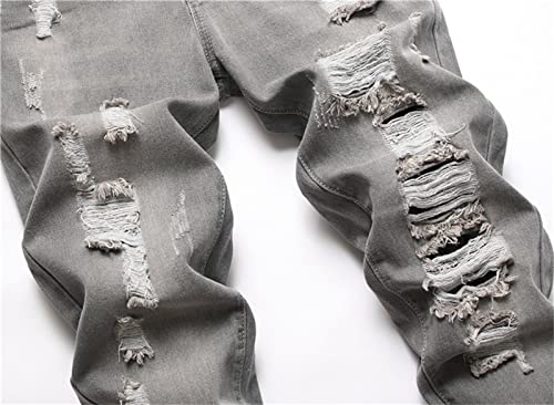 Maiyifu-GJ Men's Straight Leg Ripped Jeans Distressed Slim Fit Hip Hop Denim Jeans Casual Biker Jean Trousers with Hole4