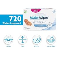 WaterWipes Original Baby Wipes, 720 Stück (12 Packungen), 99,9 % Wasser, 3-in-1-Reinigung, Pflege, Schutz, parfümfrei, Verpackung kann variieren – Ansicht 2