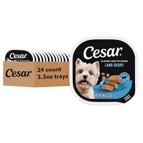 Cesar Classic Loaf in Sauce Adult Wet Dog Food Lamb Recipe, 3.5 oz. Easy Peel...
