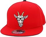 KBN-543 RED-BLK Goat Snapback Multi Color Underbrim Cotton Flat Visor Adjustable Unisex