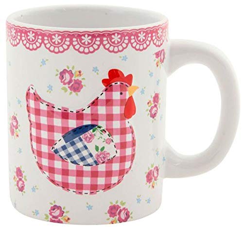 Lot de 2 mugs poule en céramique à offrir pour la crémaillère