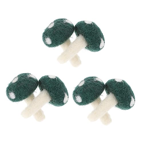 ERINGOGO 6Pcs Felt Mushroom Decors for Hair Accessories Handmade Unique Brooch and Hairpin Crafts for Creative Projects