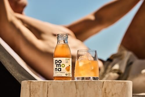 Image of Pomona Organic Pear Juice, Cold Pressed USDA Organic Juices, Pears And Lemon Juice, No Added Sugar, Not From Concentrate, Vegan, Kosher, Non GMO, Pasteurized, 8.4 Oz Glass Bottles