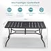 Thanaddo Gartentisch mit Schirmloch für 6 Personen, Wetterfest Terrassentisch aus Stahl, Draussen Metall Tisch Gartenmöbel 150x94 cm Gartentische Campingtisch für Garten Balkon Outdoor, Schwarz