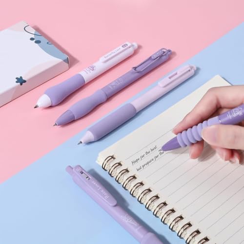 Image of PAXCOO Ice Cream Theme Gel Pens 5PCS, Cute Aesthetic 0.5mm Fine Point Black Ink Retractable Pens, Quick Dry Smooth Writing Click Pens with Soft Comfortable Grip for School Office, Notes & Gifts