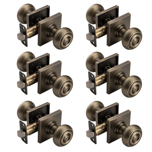STARPY 6 Pack Antique Brass Door Knobs with Non Locking for Hall & Closet by STARPY - Used condition - US$43.31