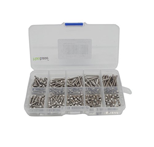 Haobase 200pcs/lot 10 Type DIN912 Stainless Steel M2.5 Hex Socket Screw kit m2.5 * 4/5/6/8/10/12/14/16/20/25