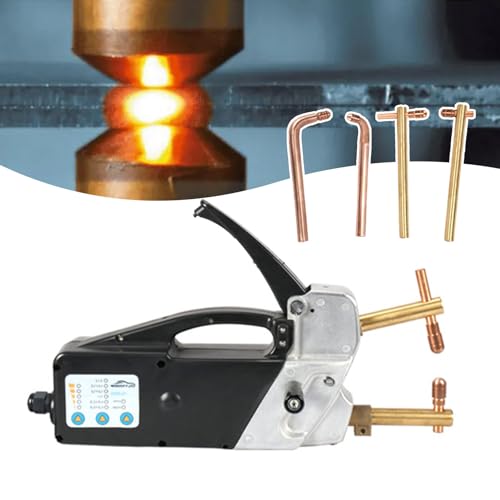RENJJPBO Handheld Double Side Spot Welding Machine,Portable spot Welding Tool with Replaceable Welding Electrode arms&Storage Box,Working