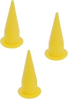 Dzrige Cone Nozzle Caulk,Caulking Gun Extension Tips,Caulk Nozzle Applicator, Reusable Caulk Cap, Replacement Extension Tool Supplies Applied in the Construction(Yellow-3Pack)
