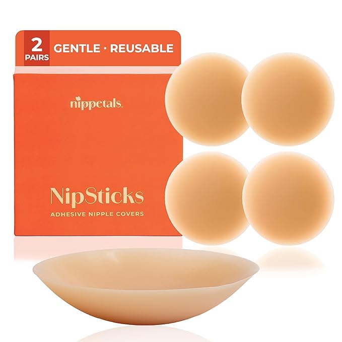 Nirotica2 Pair Nipple Covers Reusable Comfortable Invisible Adhesive Silicone Pasties for Women-image-42