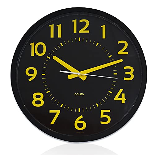 Orium Autre Wanduhr Ziffern Ø 30 cm 11023 Schwarz/Gelb, Kunststoff, 30 x 3 x 30 cm Cover