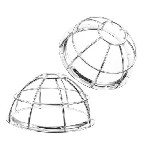 Healeved 2 Jaulas Protectoras para de Humo Jaulas de Hierro Anticolisión Base Plateada 106-132Mm Cubiertas Metálicas de Malla Antirrobo para Detectores de Incendios Domésticos